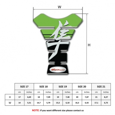 Suzuki Tank Protector Green Black halves Design Hayabusa edition 
