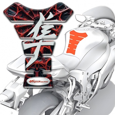 Suzuki Tank Pad Motorbike Red Spider web Design Hayabysa Edition 