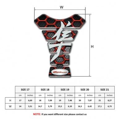 Suzuki Tank Protector red 3D mesh base Hayabusa Edition 