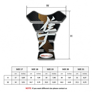 Suzuki Tank Pad Protector Hayabusa Version Black Brown design 