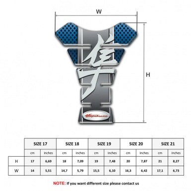 Suzuki Tank Pad Motorbike Hayabusa Model with Perforated Blue Surface Background 