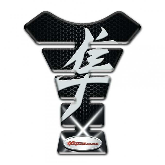 Suzuki Tank Guard Pads Crossed White Lights Design hayabusa Model 