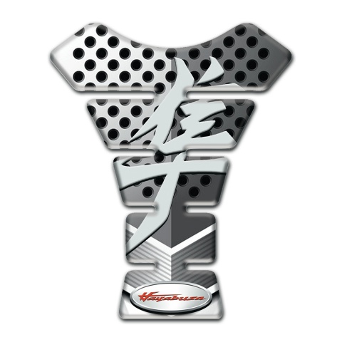 Suzuki Tank Fuse Perforated White Gray Surface Effect Hayabusa Style 