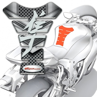 Suzuki Tank Pad Protector Hayabusa style Silver Details Design 