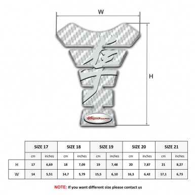 Suzuki Tank Pad Protector White Carbon hayabusa Style 