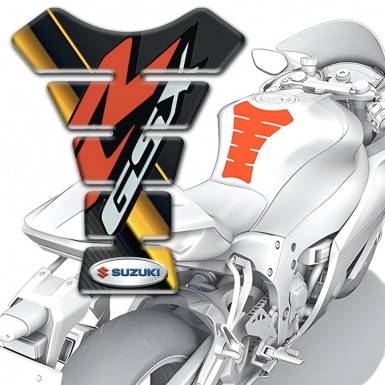 Suzuki Tank Pad Motorbike Diagonal Yellow Tape Design GSX Model 