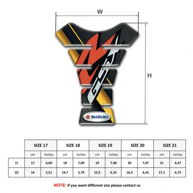 Suzuki Tank Pad Motorbike Diagonal Yellow Tape Design GSX Model 