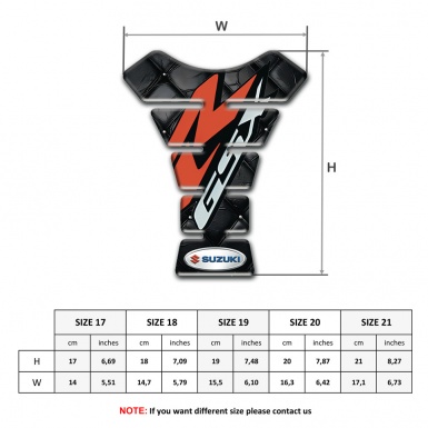 Suzuki Tank Pad Protector Black Leather effect GSX Model 