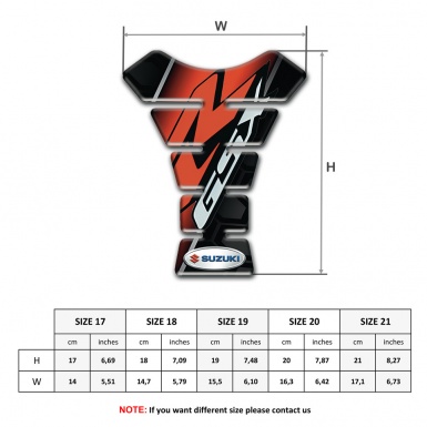 Suzuki Tank Pad Motorbike Unique Design Red R Logo 