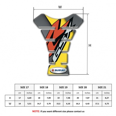 Suzuki Tank Pad Motorbike Gray Yellow Base GSX Style 