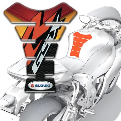 Suzuki Tank Guard Pads Fire Colors Motive GSX Style 