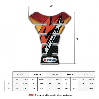 Suzuki Tank Guard Pads Fire Colors Motive GSX Style 