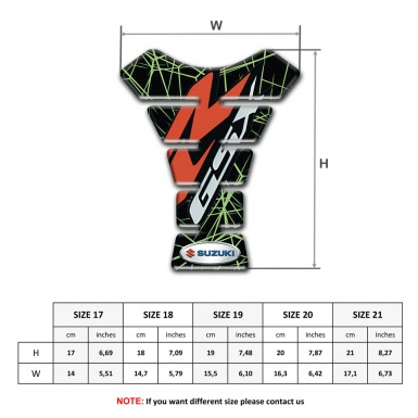Suzuki Tank Protector Green Spider Web Design GSX model 