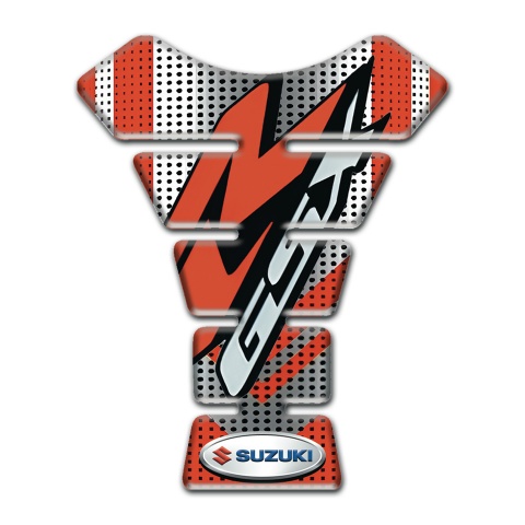 Suzuki Tank Pad Protector Silver Red base Red R Logo Style 