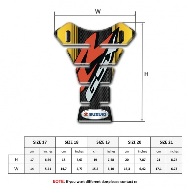 Suzuki GSX Tank Pad Protector with Yellow Black base 