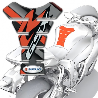 Suzuki Tank Protector Diagonal tape Decoration Orange R Logo 