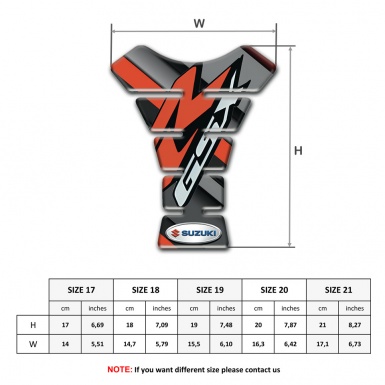Suzuki Tank Protector Diagonal tape Decoration Orange R Logo 