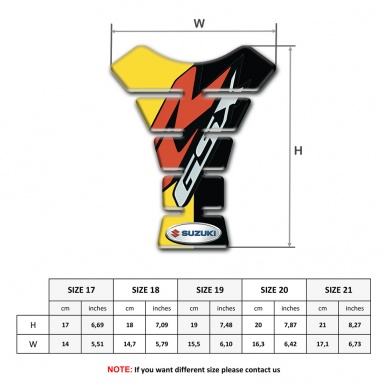 Suzuki Tank Protector Yellow Black Halves Design GSX Edition 