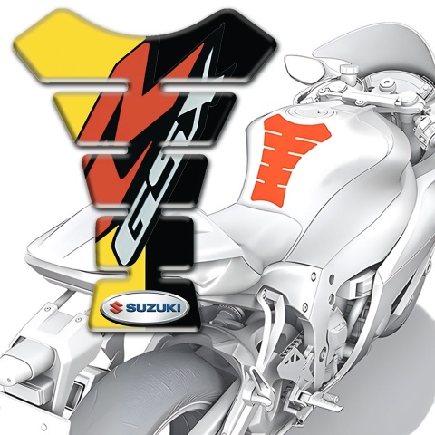 Suzuki Tank Protector Yellow Black Halves Design GSX Edition 