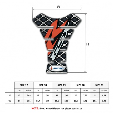 Suzuki Tank Guard Pads Large Grid Design Red R Logo 