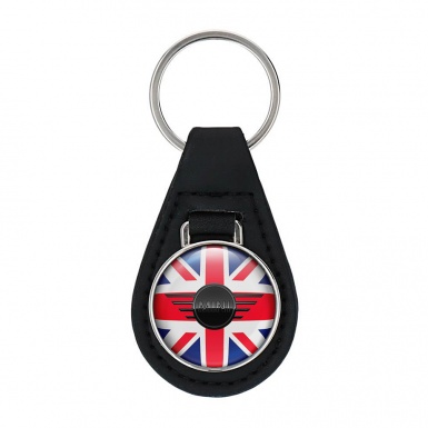 Mini Cooper Leather Keychain Great Britain Black Design