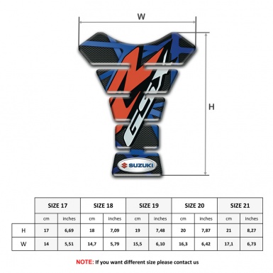 Suzuki Tank Protector Black with Blue Patterns Base GSX Edition 