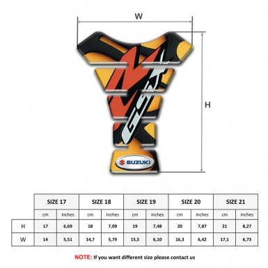 Suzuki GSX Tank Guard Pads Anti Slip Sticker with Red Logo 
