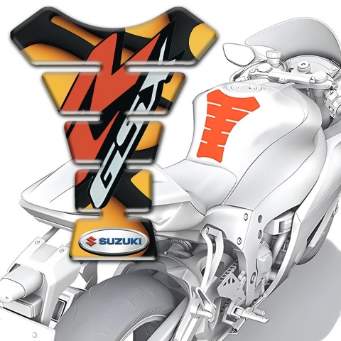 Suzuki GSX Tank Guard Pads Anti Slip Sticker with Red Logo 