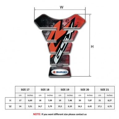 Suzuki  Tank Pad Protector Mixede Colors Base GSX Style 