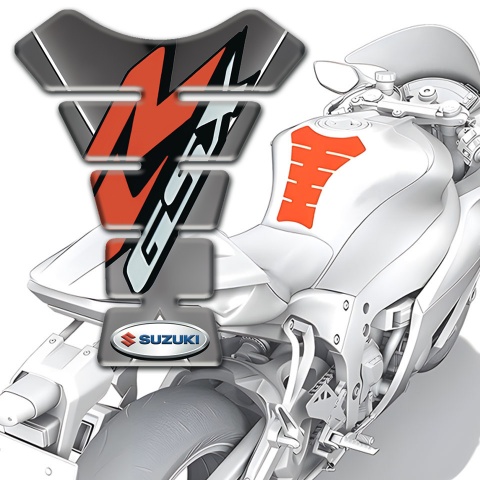 Suzuki Tank Guard Pads Gray Base with White pattern Design GSX Style 