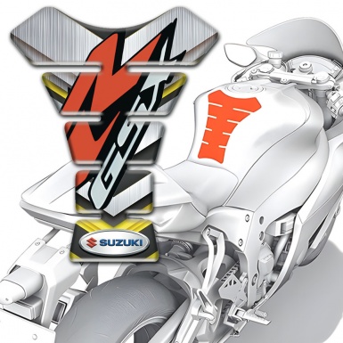 Suzuki Tank Pad Protector Silver Yellow Decoration GSX Style 