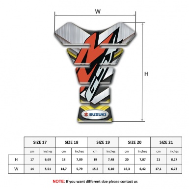 Suzuki Tank Pad Protector Silver Yellow Decoration GSX Style 