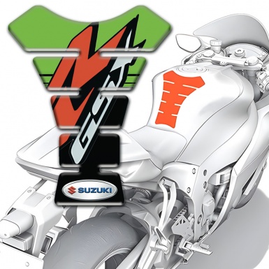 Suzuki Tank Guard Pads Fresh Green with Black Colors Design 