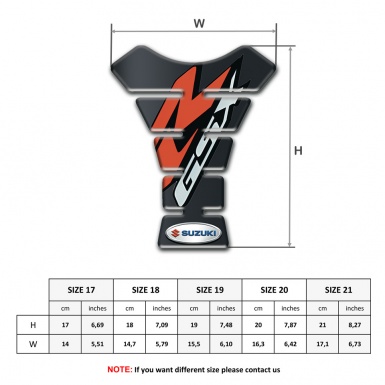 Suzuki Tank Pad Protector Graphite effect Base Red R logo Style 