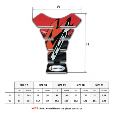 Suzuki Tank Pad Motorbike Red Motive Design GSX Edition 