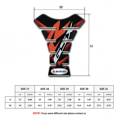 Suzuki Tank Fuse Black with Red Details Design GSX Model