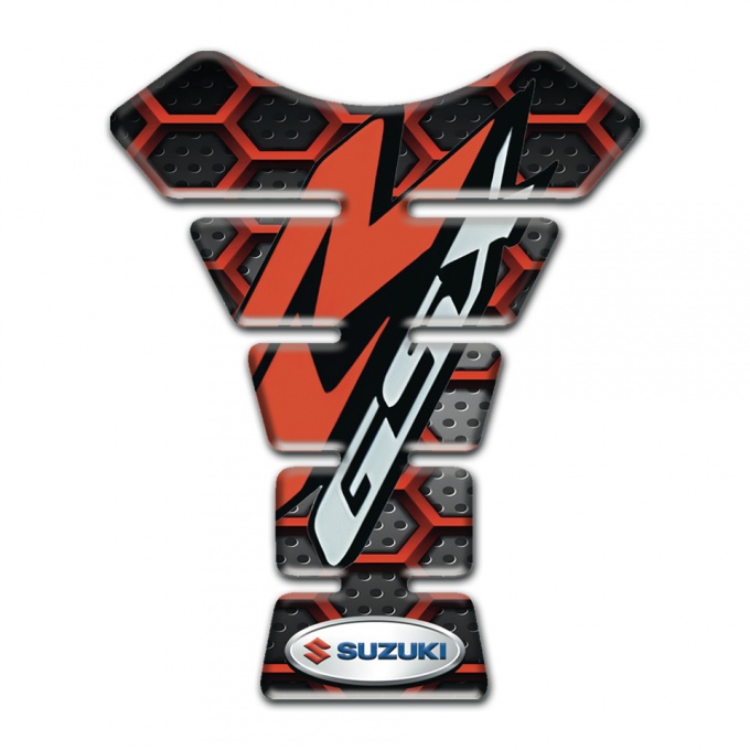 Suzuki Tank Guard Pads Red Mesh Design GSX Style 