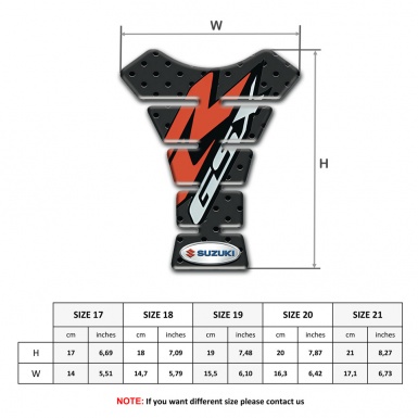 Suzuki Tank Pad Protector Perforated Rubber Effect GSX Style 