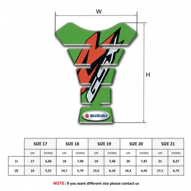 Suzuki Tank Pad Motorbike Green Style GSX Edition 