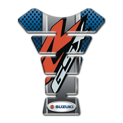 Suzuki Tank Fuse Perforated Blue base with Chromed Central Panel Design 