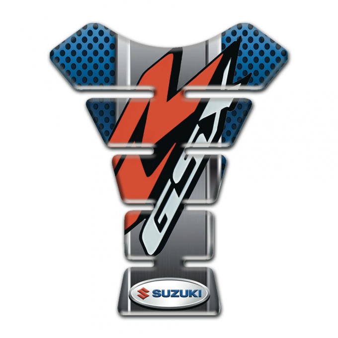 Suzuki Tank Fuse Perforated Blue base with Chromed Central Panel Design 