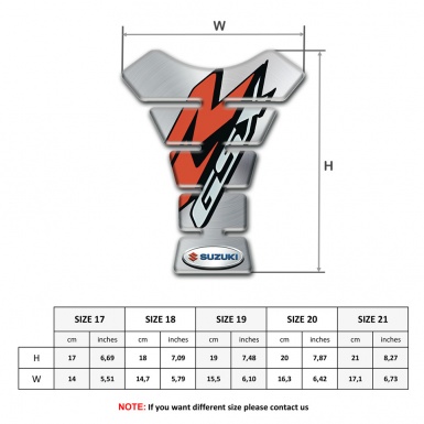 Suzuki Tank Pad Motorbike GSX Style Silver Version 