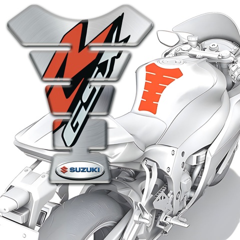 Suzuki Tank Pad Motorbike GSX Style Silver Version 