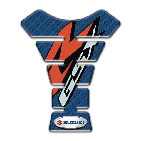 Suzuki Tank Protector Red Gray Logo Navy Blue Carbon Base 