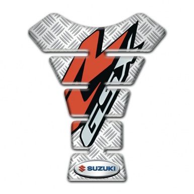 Suzuki Tank Guard Pads Red Gray Logo Crossed Patterns Base 