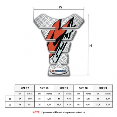 Suzuki Tank Guard Pads Red Gray Logo Crossed Patterns Base 