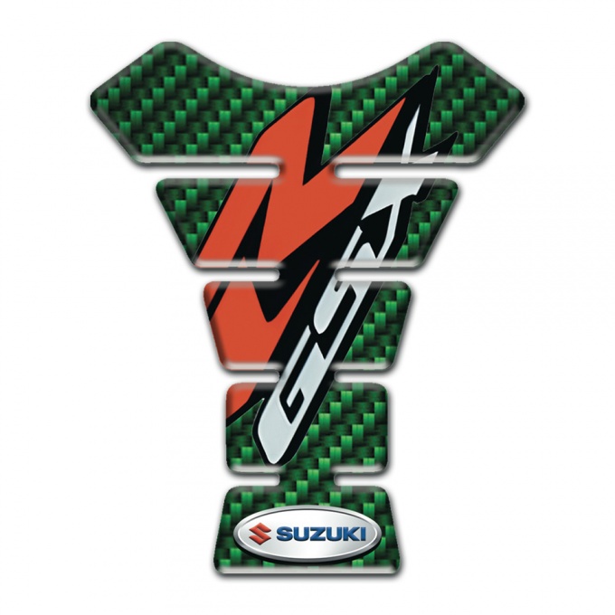 Suzuki Tank Fuse Green Carbon Base REd Gray Logo 