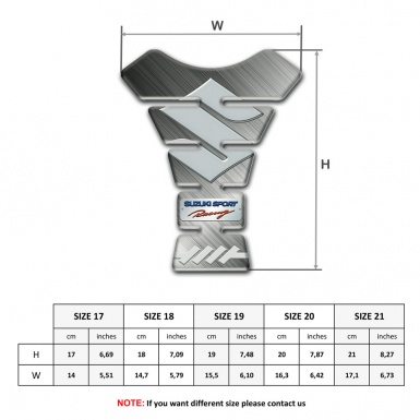 Suzuki Tank Protector Matte base with Gray Big Logo 