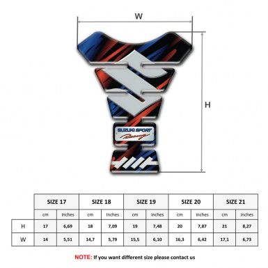 Suzuki Tank Fuse Black with Blue Red patterns Base and Big Logo 