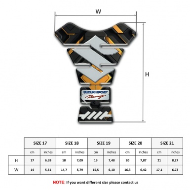 Suzuki Tank Protector Yellow Rhombus Design Sport Racing Style 